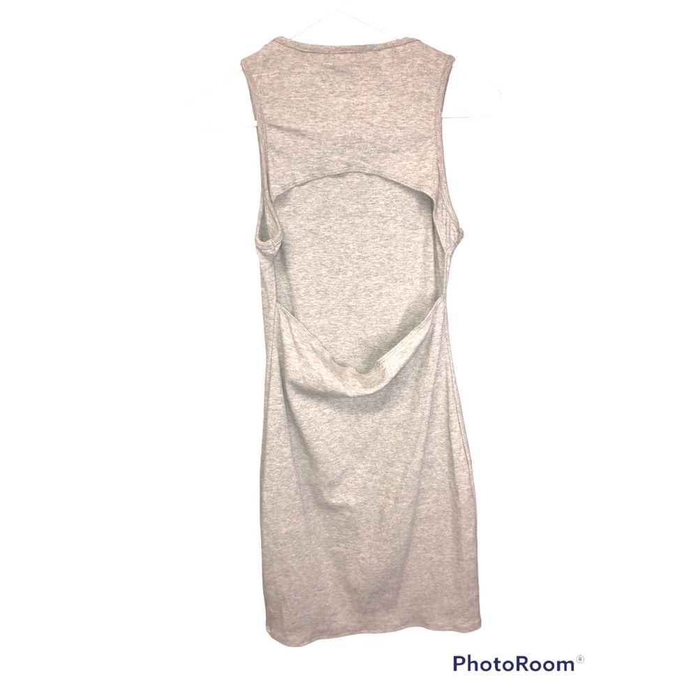 Grey backless, tank top dress- heart and hips. New